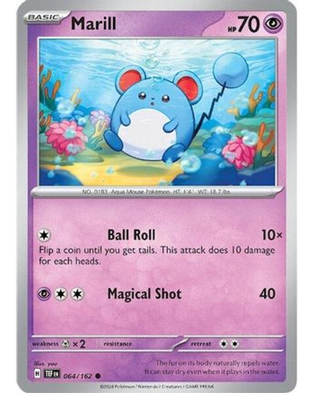 Marill 064/162 - Reverse Holofoil SV05 Temporal Forces - Common