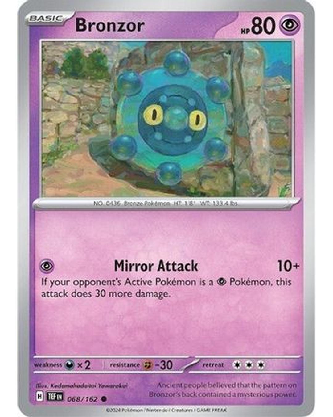 Bronzor 068/162 - Reverse Holofoil SV05 Temporal Forces - Common