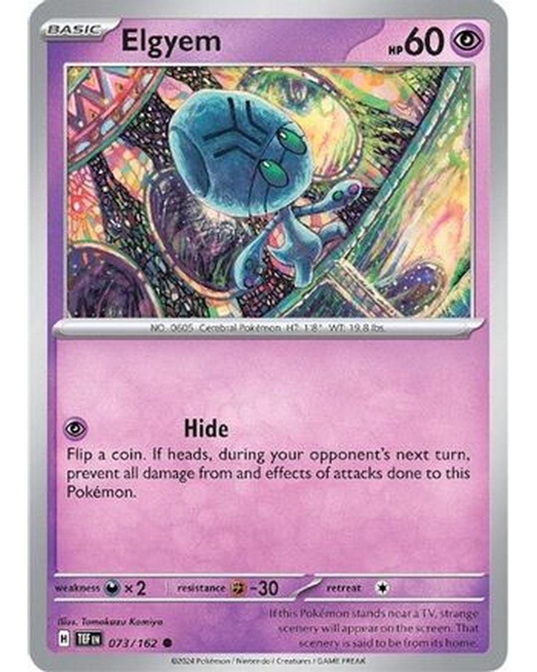 Elgyem 073/162 - Reverse Holofoil SV05 Temporal Forces - Common