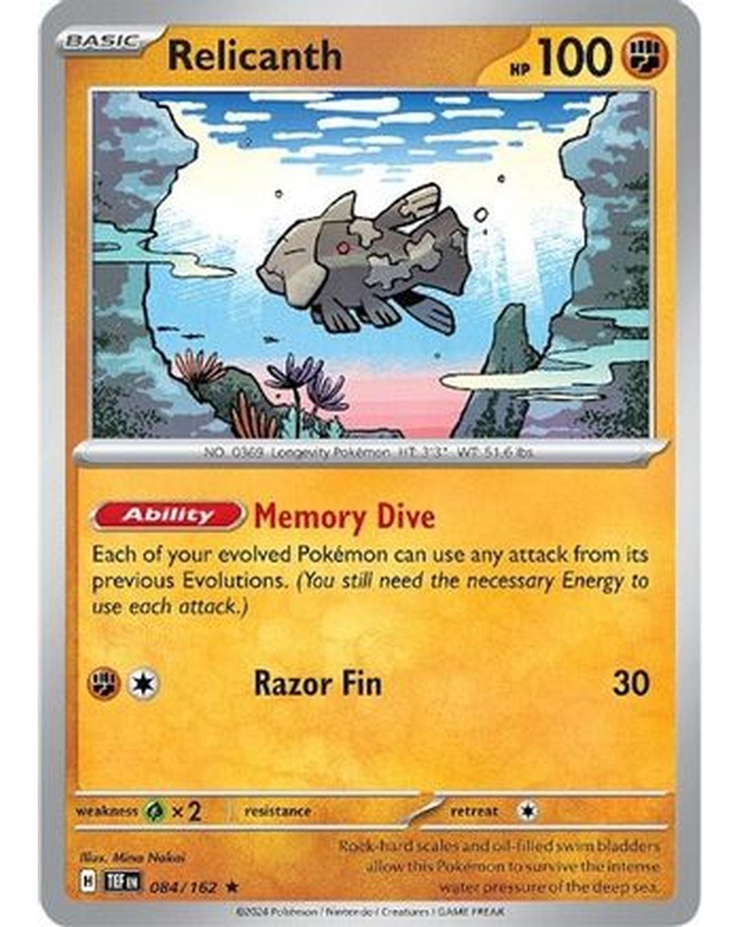 Relicanth 084/162 - Holofoil SV05 Temporal Forces - Rare
