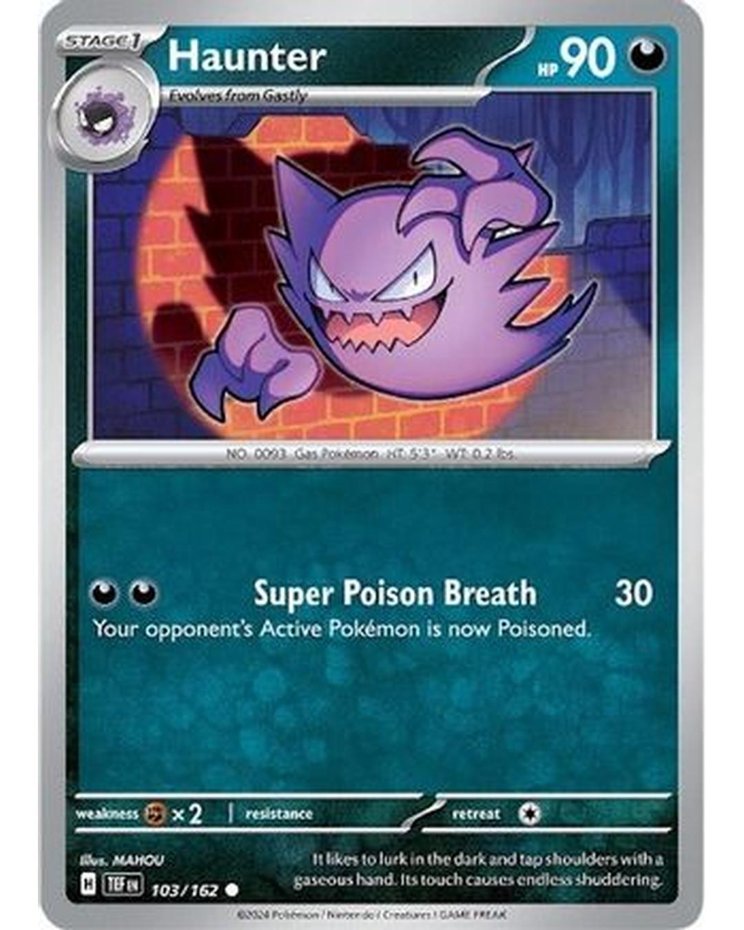 Haunter 103/162 - Reverse Holofoil SV05 Temporal Forces - Common