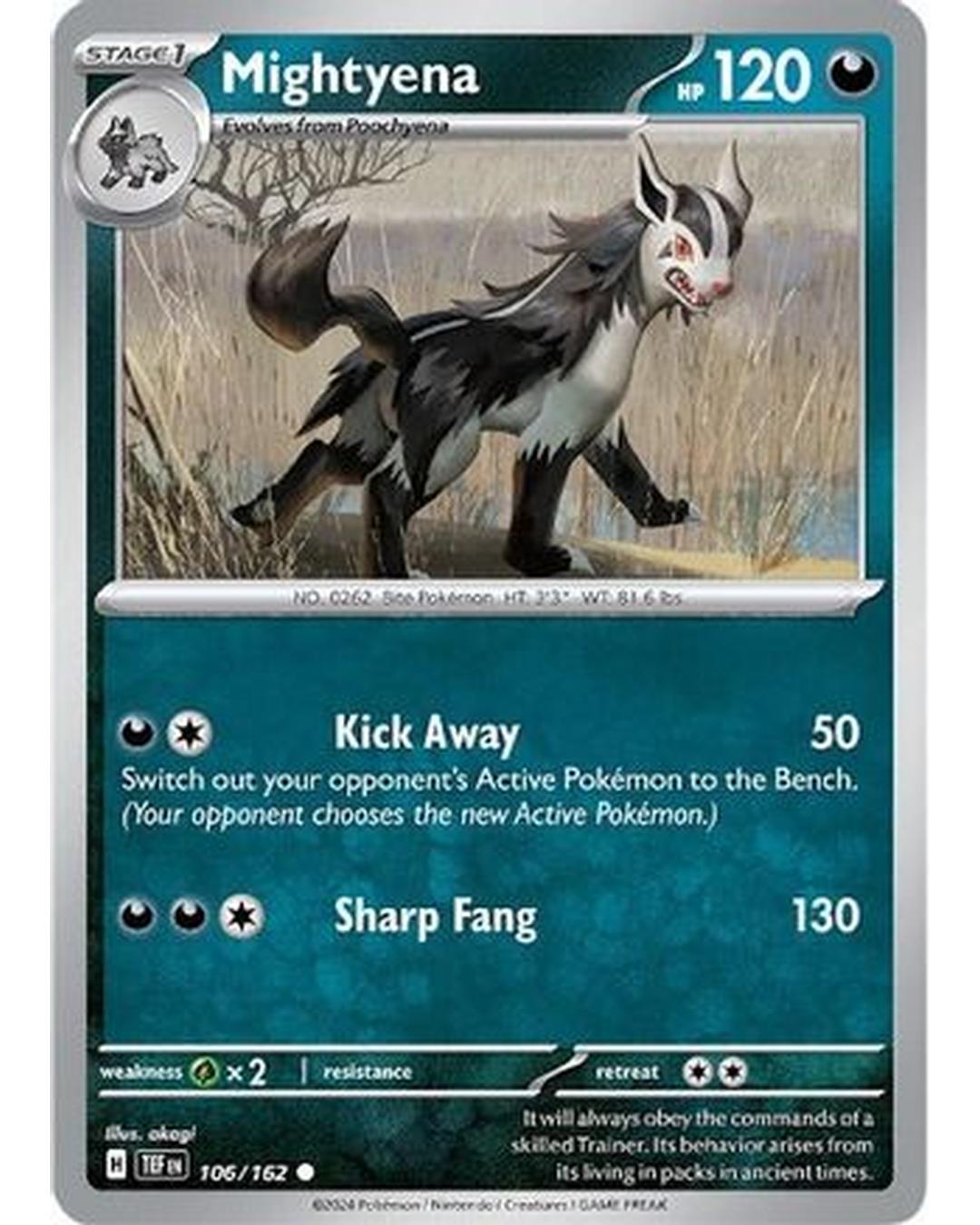 Mightyena 106/162 - Reverse Holofoil SV05 Temporal Forces - Common