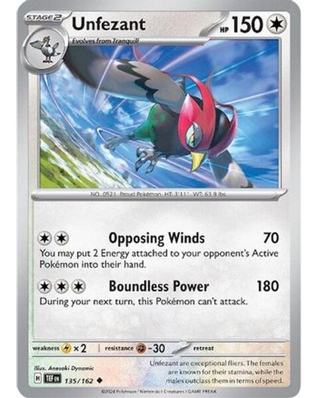 Unfezant 135/162 SV05 Temporal Forces - Uncommon