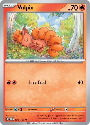 Vulpix 026/167 - Reverse Holofoil SV06 Twilight Masquerade - Common