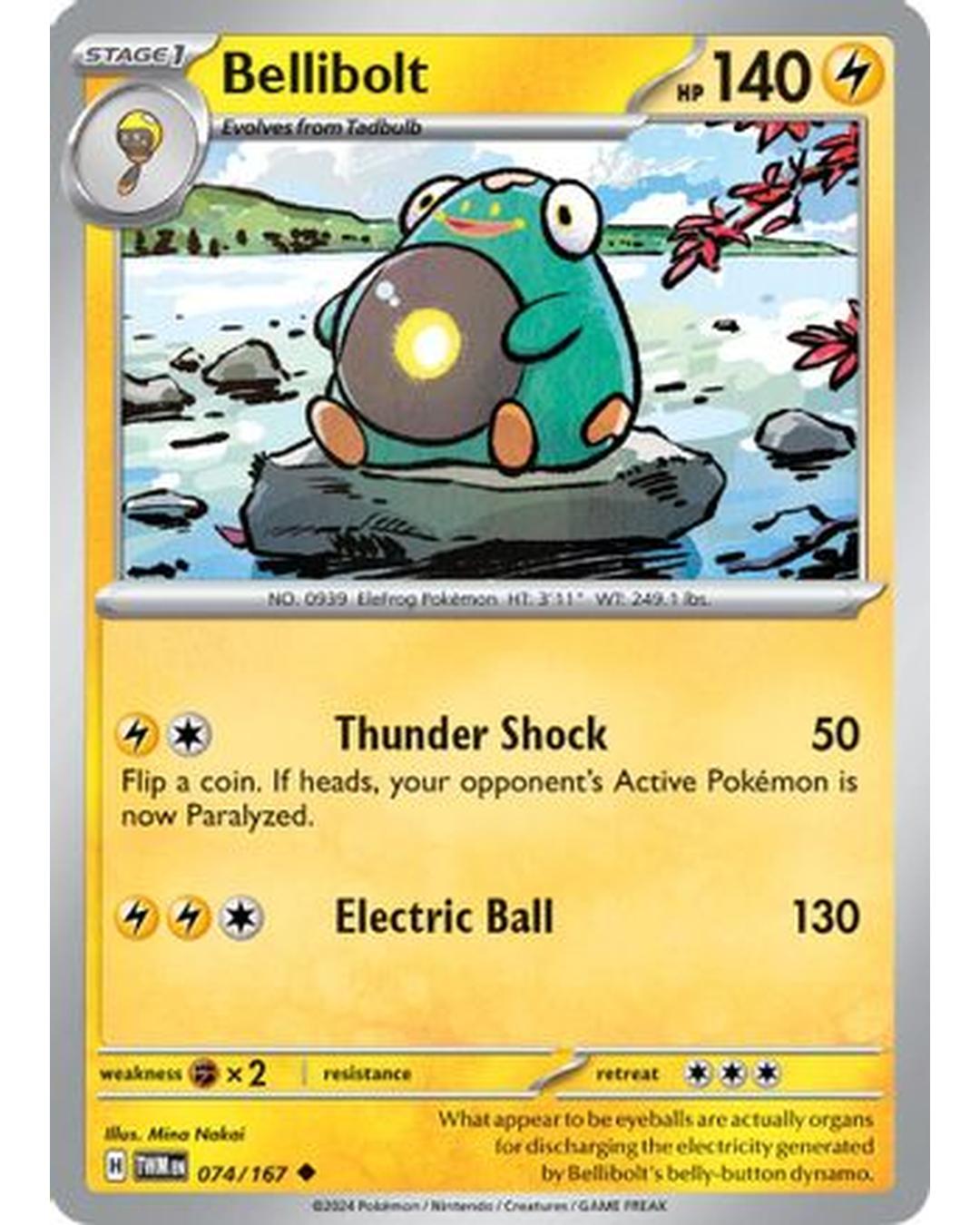 Bellibolt 074/167 - Reverse Holofoil SV06 Twilight Masquerade - Uncommon