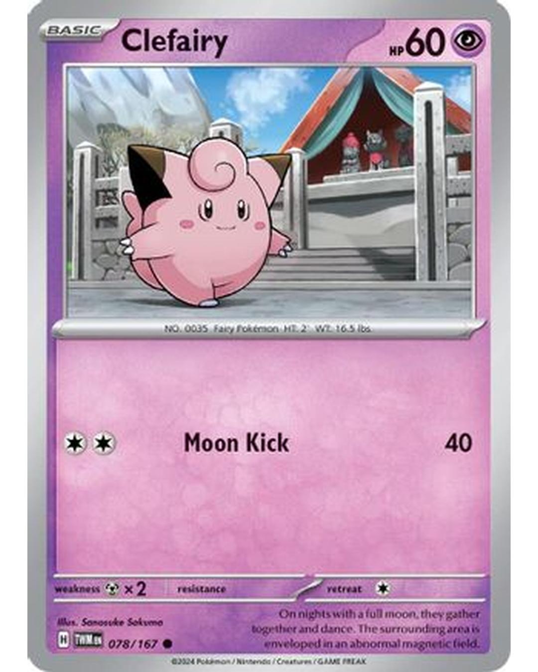 Clefairy 078/167 - Reverse Holofoil SV06 Twilight Masquerade - Common