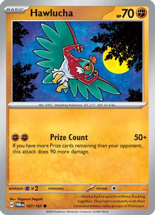 Hawlucha 107/167 - Reverse Holofoil SV06 Twilight Masquerade - Common