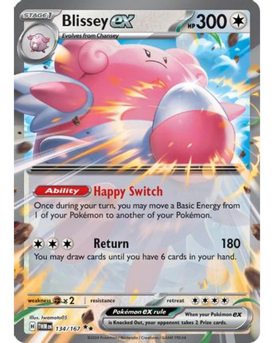 Blissey ex 134/167 - Holofoil SV06 Twilight Masquerade - Double Rare