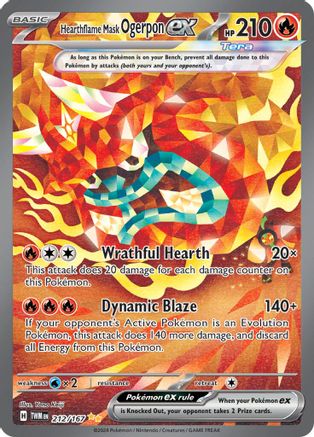 Hearthflame Mask Ogerpon ex 212/167 - Holofoil SV06 Twilight Masquerade - Special Illustration Rare