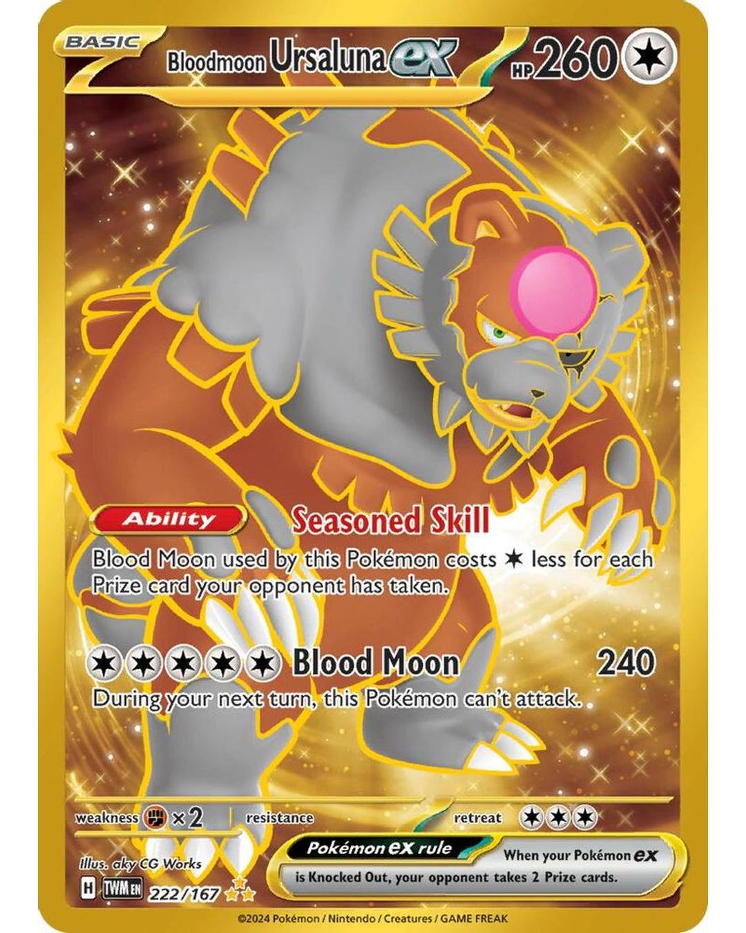 Bloodmoon Ursaluna ex 222/167 - Holofoil SV06 Twilight Masquerade - Hyper Rare