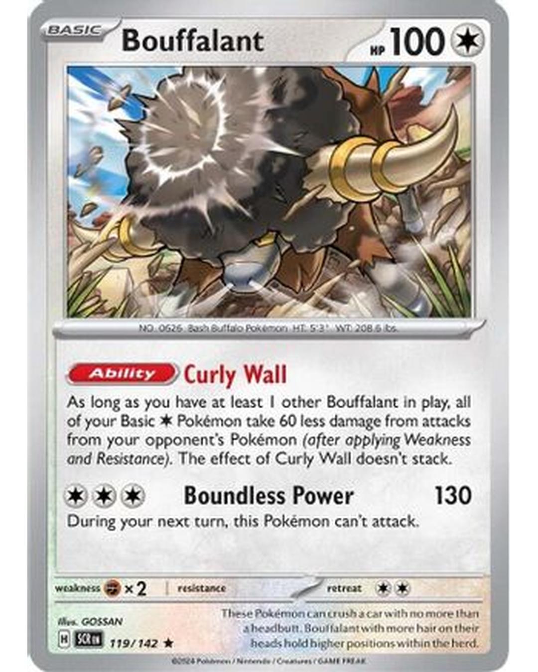 Bouffalant 119/142 - Reverse Holofoil SV07 Stellar Crown - Rare