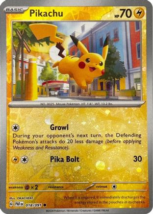 Pikachu 018/091 - Reverse Holofoil Miscellaneous Cards & Products - Promo