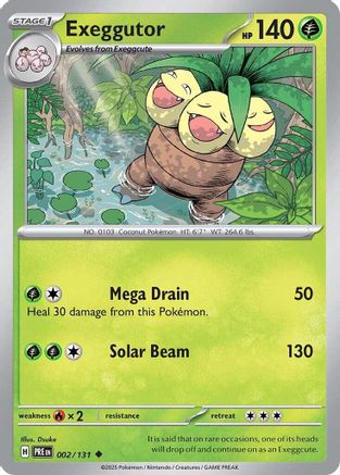 Exeggutor 002/131 - Reverse Holofoil SV Prismatic Evolutions - Uncommon