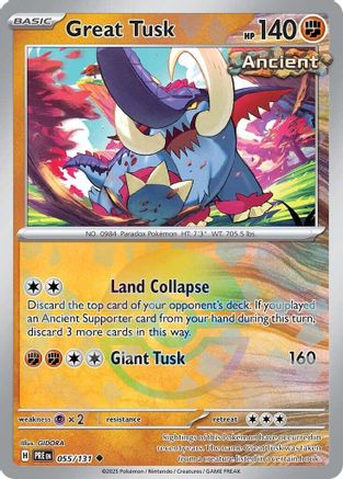 Great Tusk (Poke Ball Pattern) 055/131 - Holofoil SV Prismatic Evolutions - Uncommon