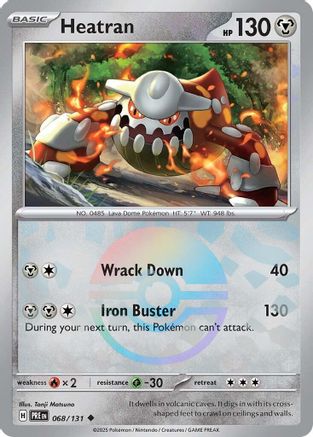 Heatran (Poke Ball Pattern) 068/131 - Holofoil SV Prismatic Evolutions - Uncommon