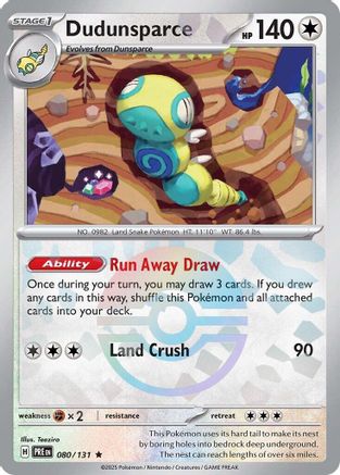 Dudunsparce (Poke Ball Pattern) 080/131 - Holofoil SV Prismatic Evolutions - Rare