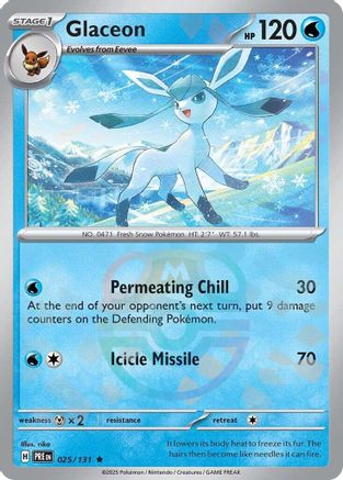 Glaceon (Master Ball Pattern) 025/131 - Holofoil SV Prismatic Evolutions - Rare