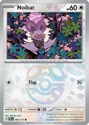 Noibat (Master Ball Pattern) 090/131 - Holofoil SV Prismatic Evolutions - Common