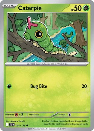 Caterpie 001/159 - Reverse Holofoil SV09 Journey Together - Common