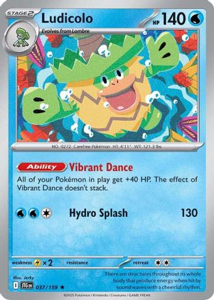 Ludicolo 037/159 - Reverse Holofoil SV09 Journey Together - Rare