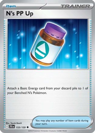 N's PP Up 153/159 - Reverse Holofoil SV09 Journey Together - Uncommon