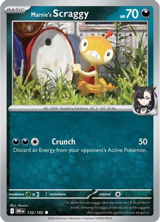 Marnie's Scraggy 132/182 - Reverse Holofoil SV10 Destined Rivals - Common
