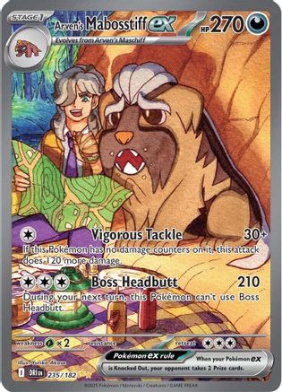 Arven's Mabosstiff ex 235/182 - Holofoil SV10 Destined Rivals - Special Illustration Rare