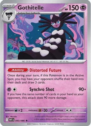 Gothitelle 043/086 - Holofoil SV White Flare - Rare