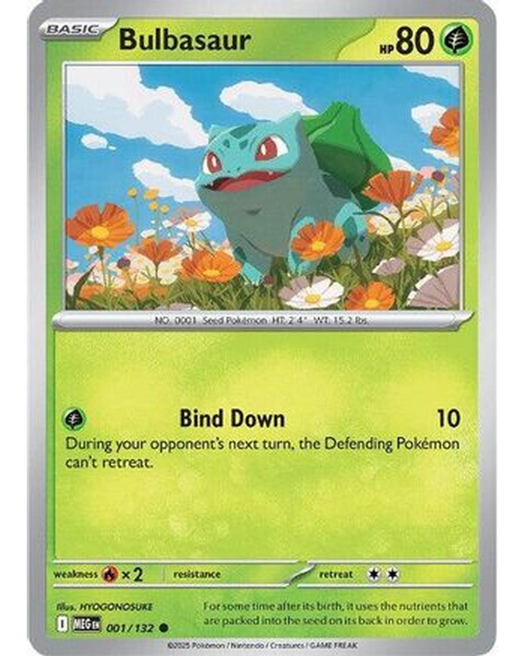 Bulbasaur 001/132 - Reverse Holofoil ME01 Mega Evolution - Common