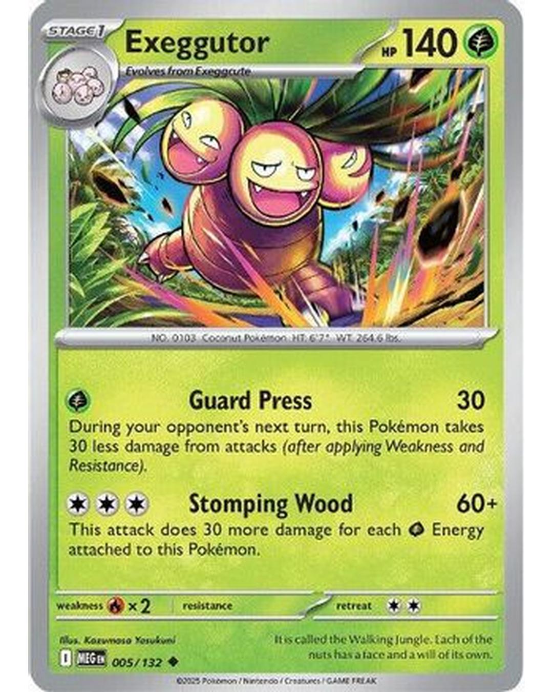 Exeggutor 005/132 - Reverse Holofoil ME01 Mega Evolution - Uncommon