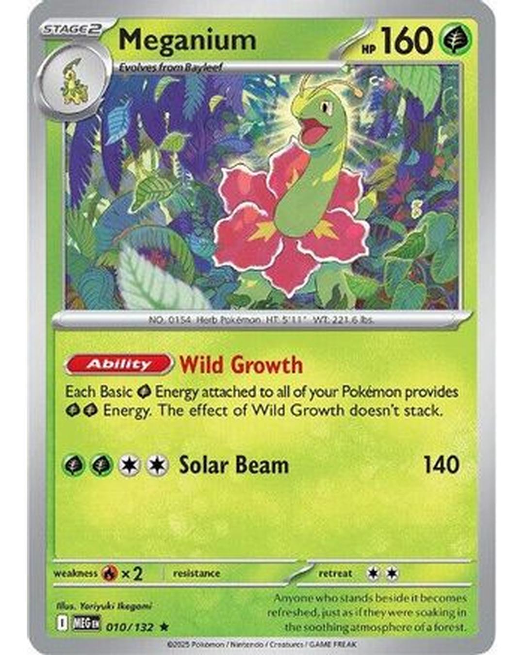 Meganium 010/132 - Holofoil ME01 Mega Evolution - Rare