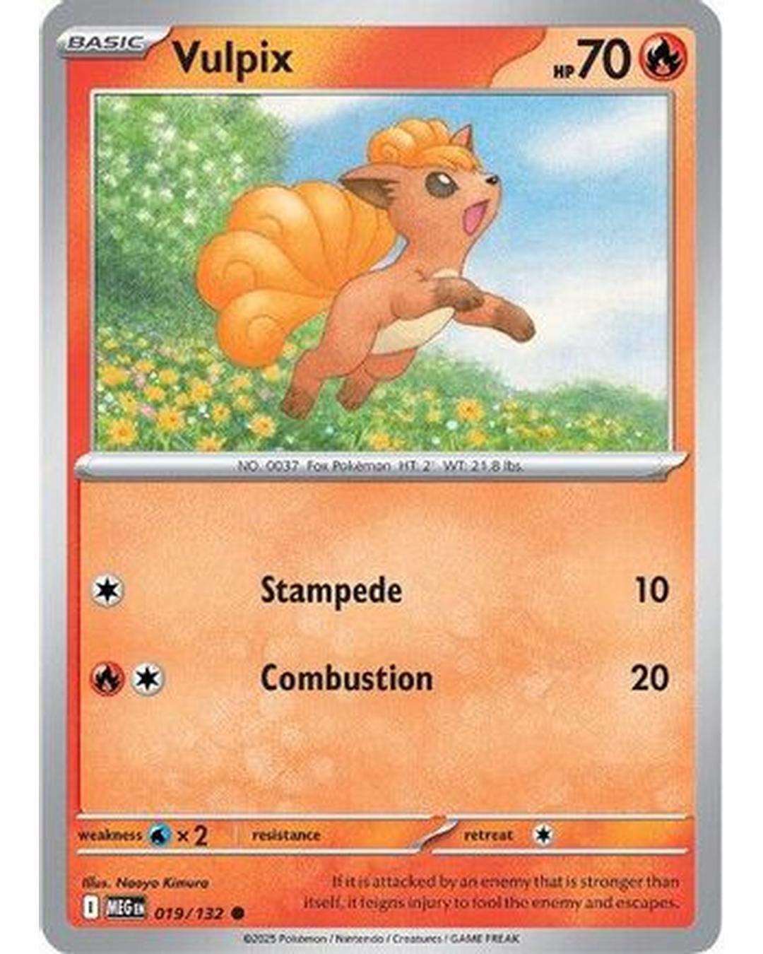Vulpix 019/132 - Reverse Holofoil ME01 Mega Evolution - Common