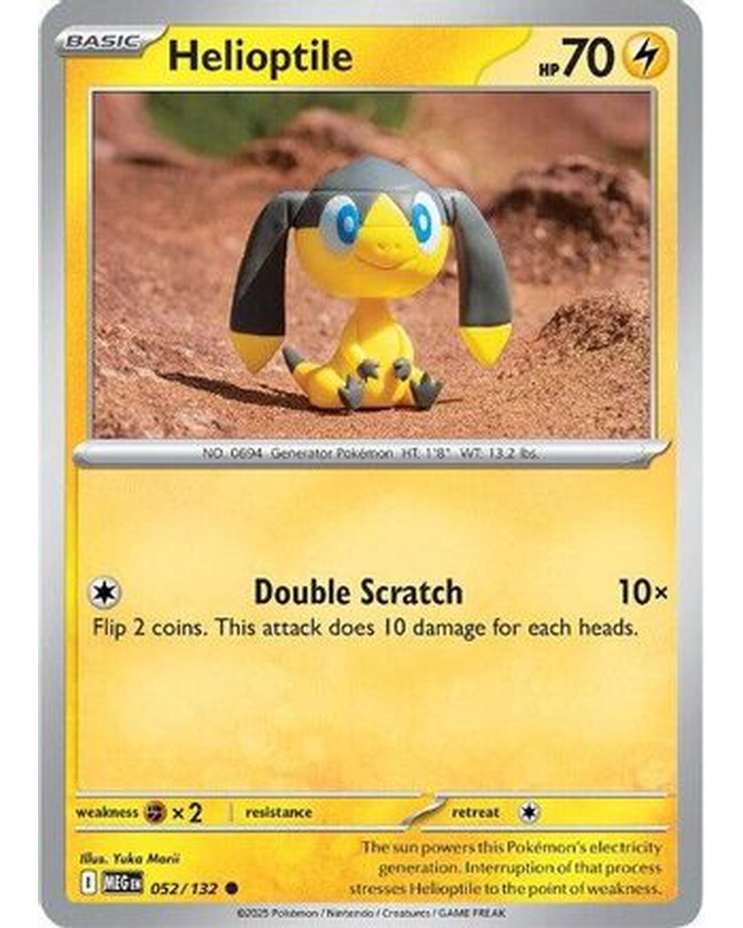 Helioptile 052/132 - Reverse Holofoil ME01 Mega Evolution - Common