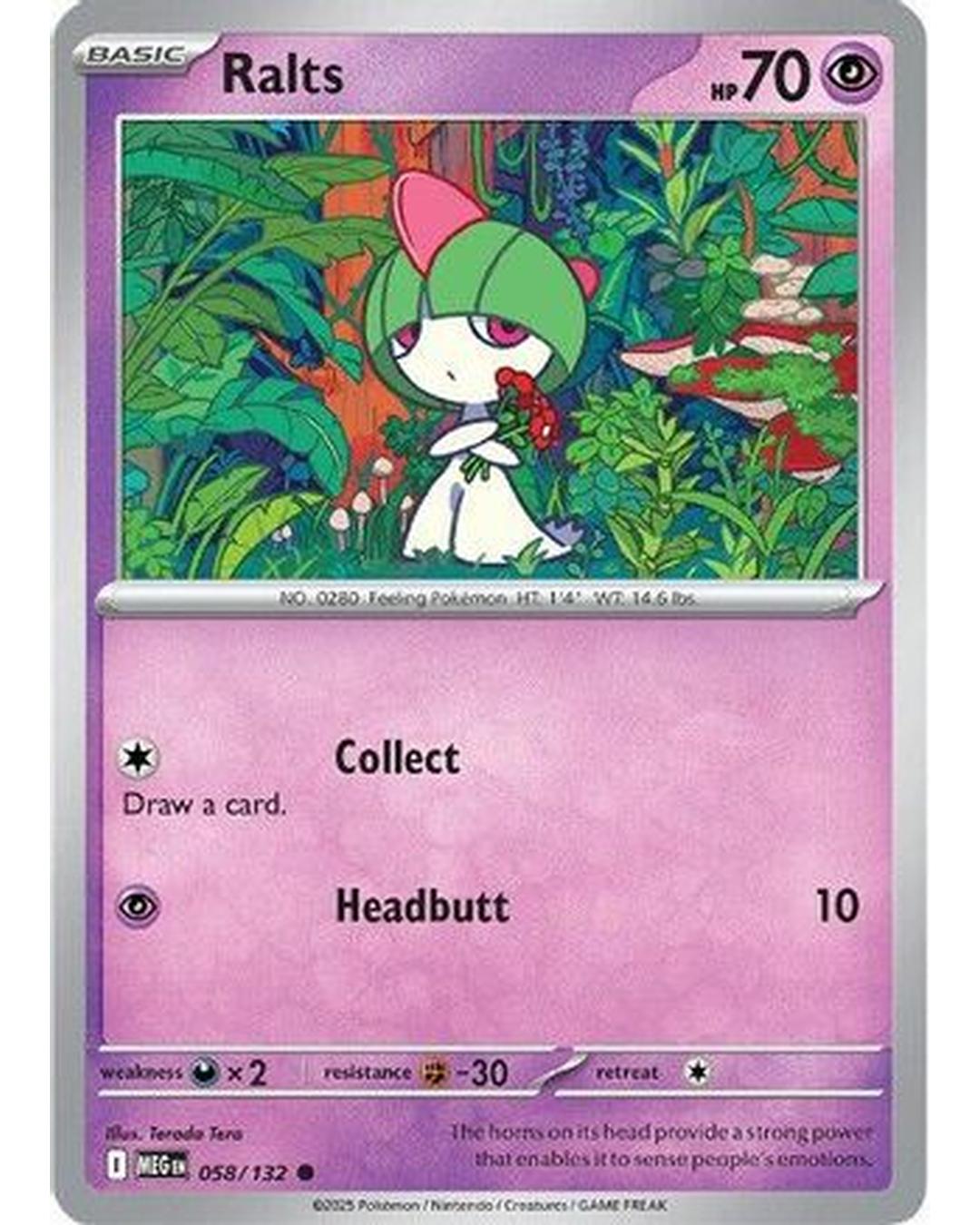 Ralts 058/132 - Reverse Holofoil ME01 Mega Evolution - Common
