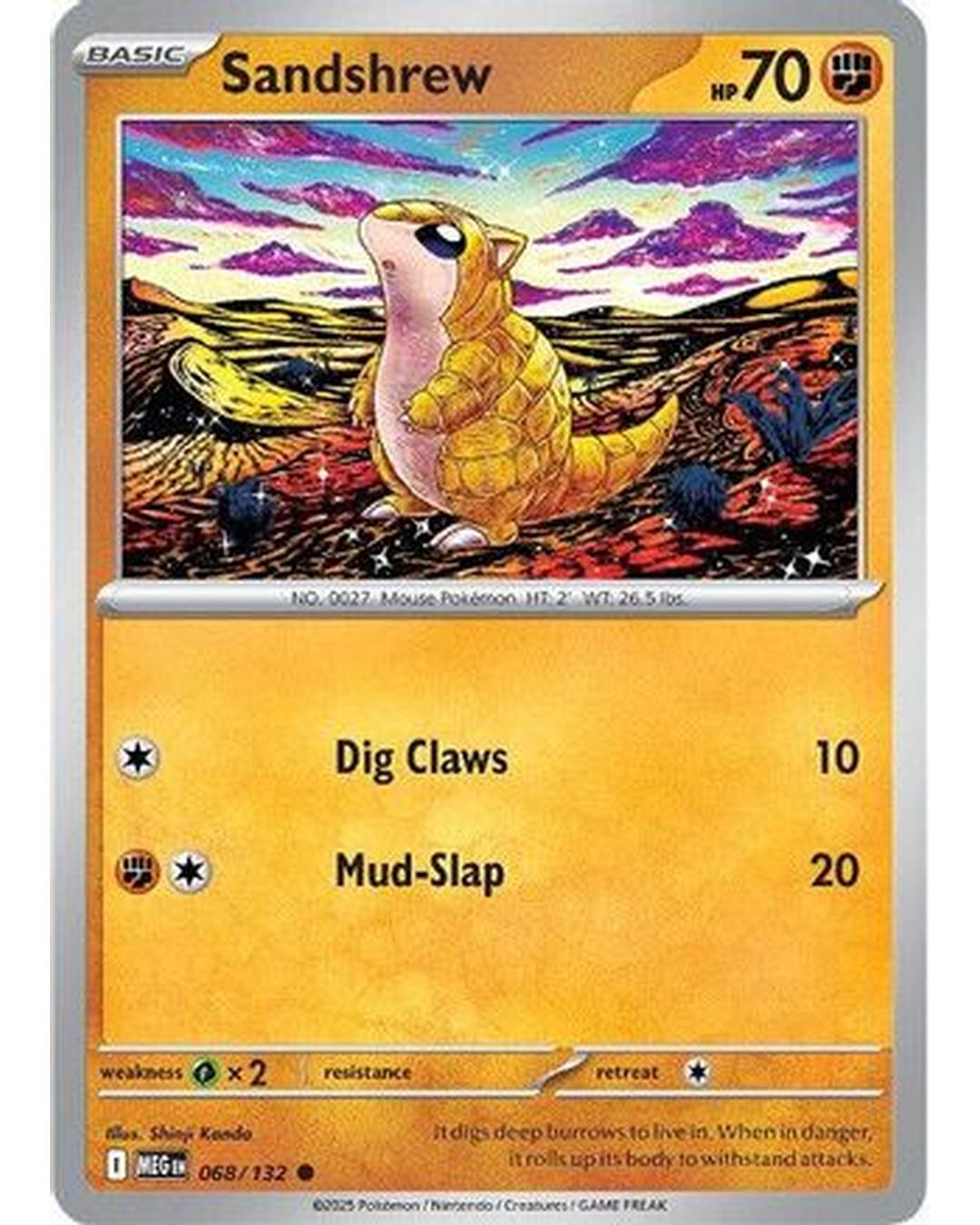 Sandshrew 068/132 - Reverse Holofoil ME01 Mega Evolution - Common