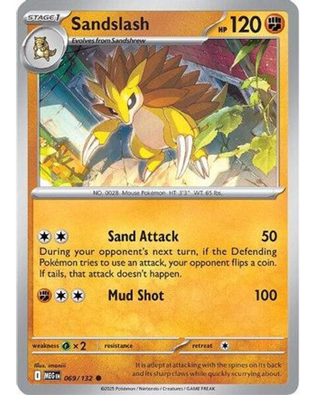 Sandslash 069/132 - Reverse Holofoil ME01 Mega Evolution - Common