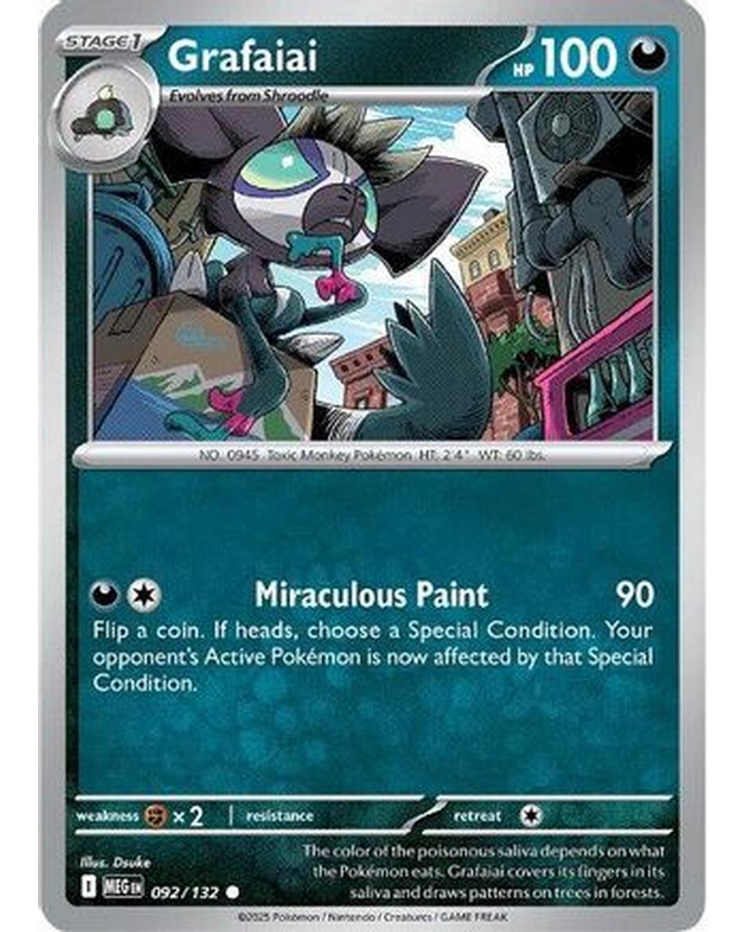 Grafaiai 092/132 - Reverse Holofoil ME01 Mega Evolution - Common