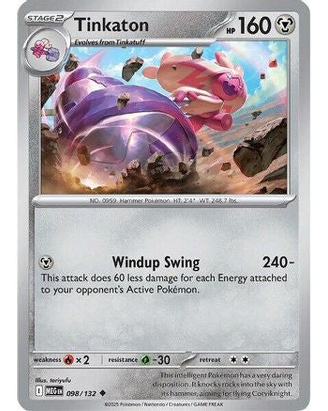 Tinkaton 098/132 - Reverse Holofoil ME01 Mega Evolution - Uncommon