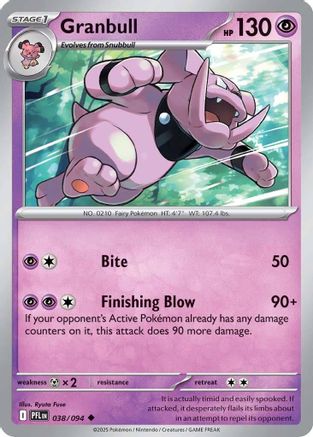 Granbull 038 - Reverse Holofoil ME02 Phantasmal Flames - Uncommon