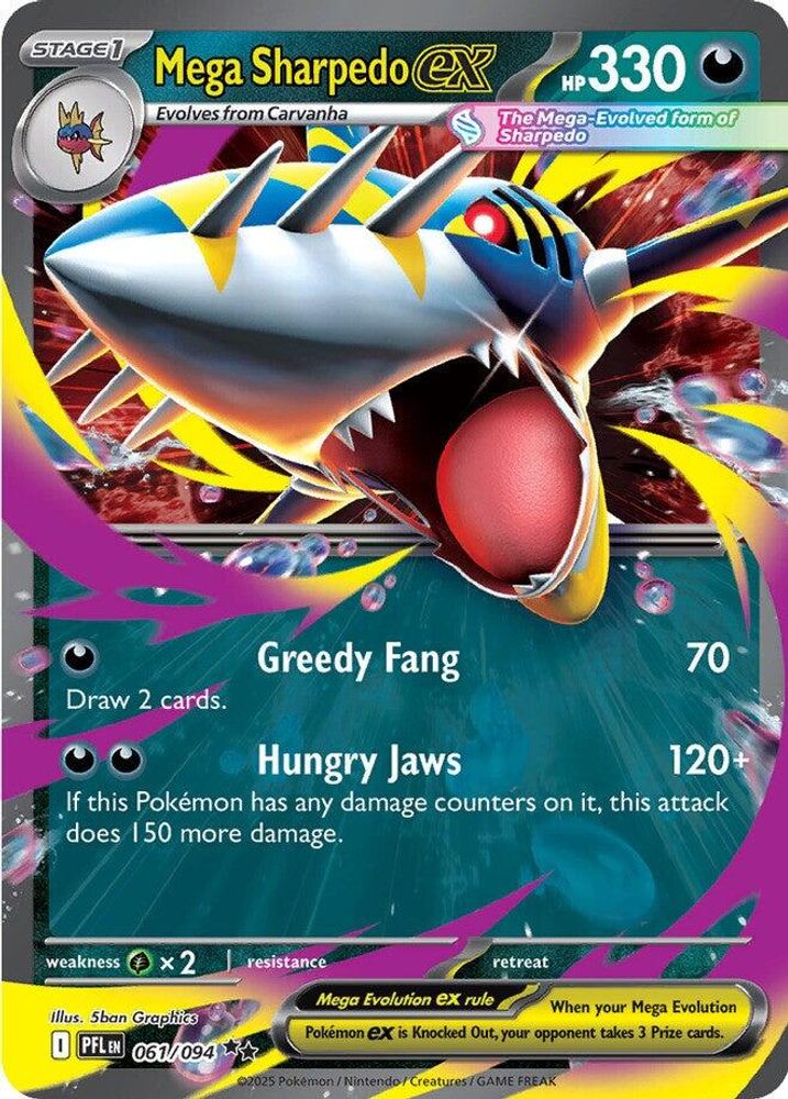 Mega Sharpedo ex 061/094 - Holofoil ME02 Phantasmal Flames - Double Rare