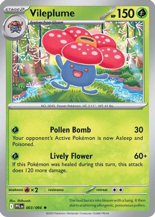Vileplume 003 - Reverse Holofoil ME02 Phantasmal Flames - Rare
