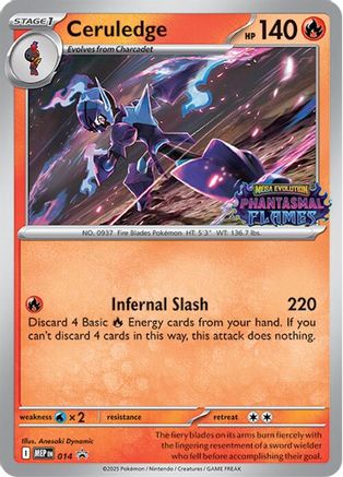 Ceruledge (Prerelease) 014 - Holofoil ME Mega Evolution Promo - Promo