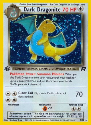 Dark Dragonite (5) 005/82 - 1st Edition Holofoil Team Rocket - Holo Rare