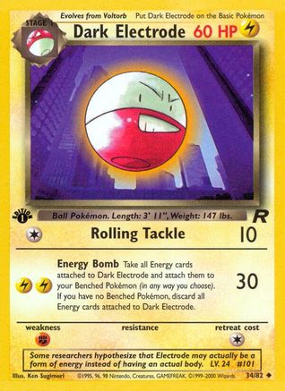 Dark Electrode 034/82 - 1st Edition Team Rocket - Uncommon