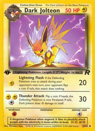 Dark Jolteon 038/82 - 1st Edition Team Rocket - Uncommon
