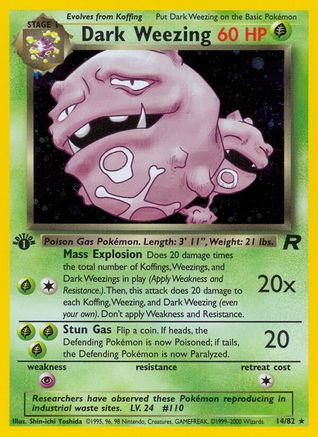 Dark Weezing (14) 014/82 - Unlimited Holofoil Team Rocket - Holo Rare