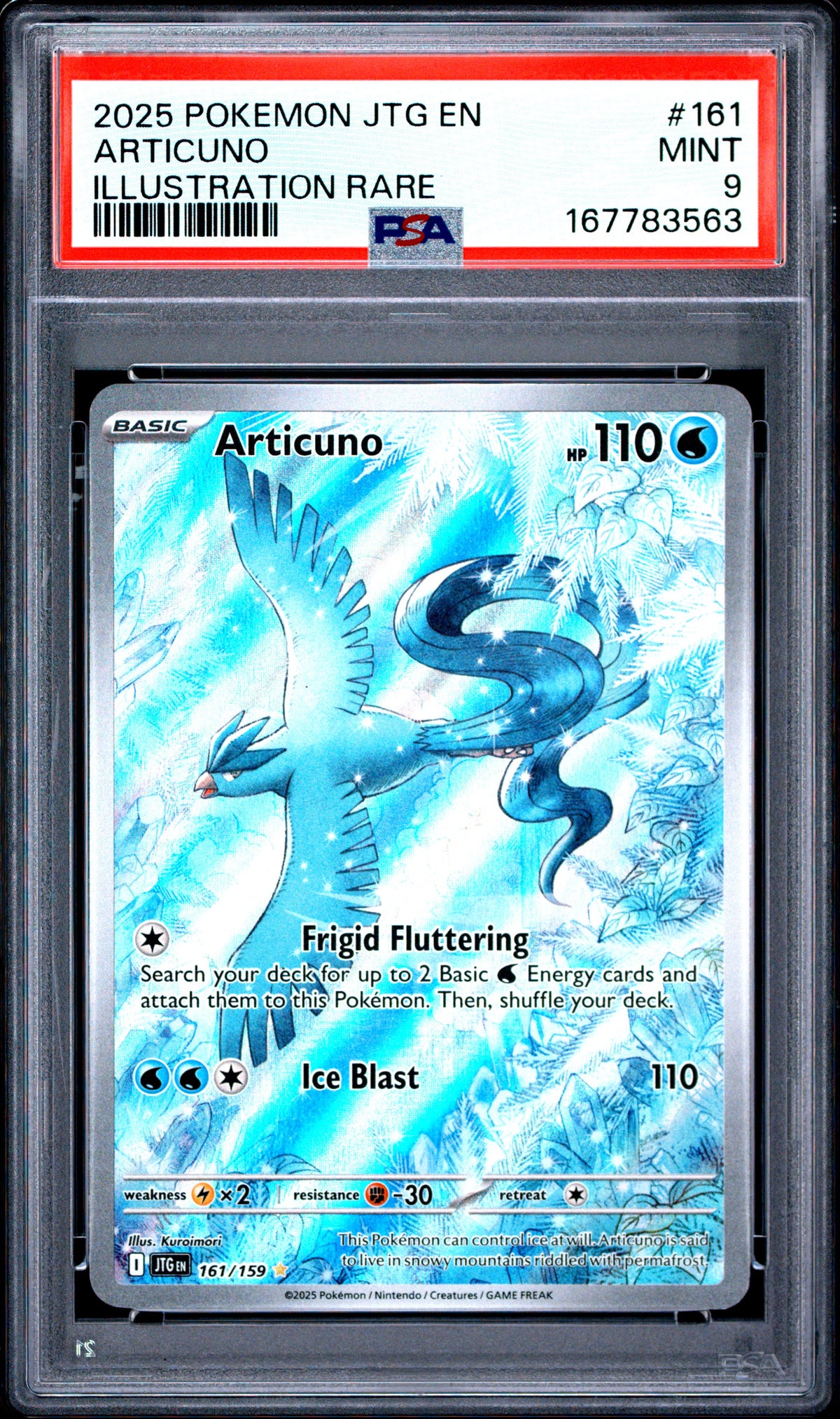 PSA 9 - 2025 Pokemon SV09: Journey Together #161 Articuno