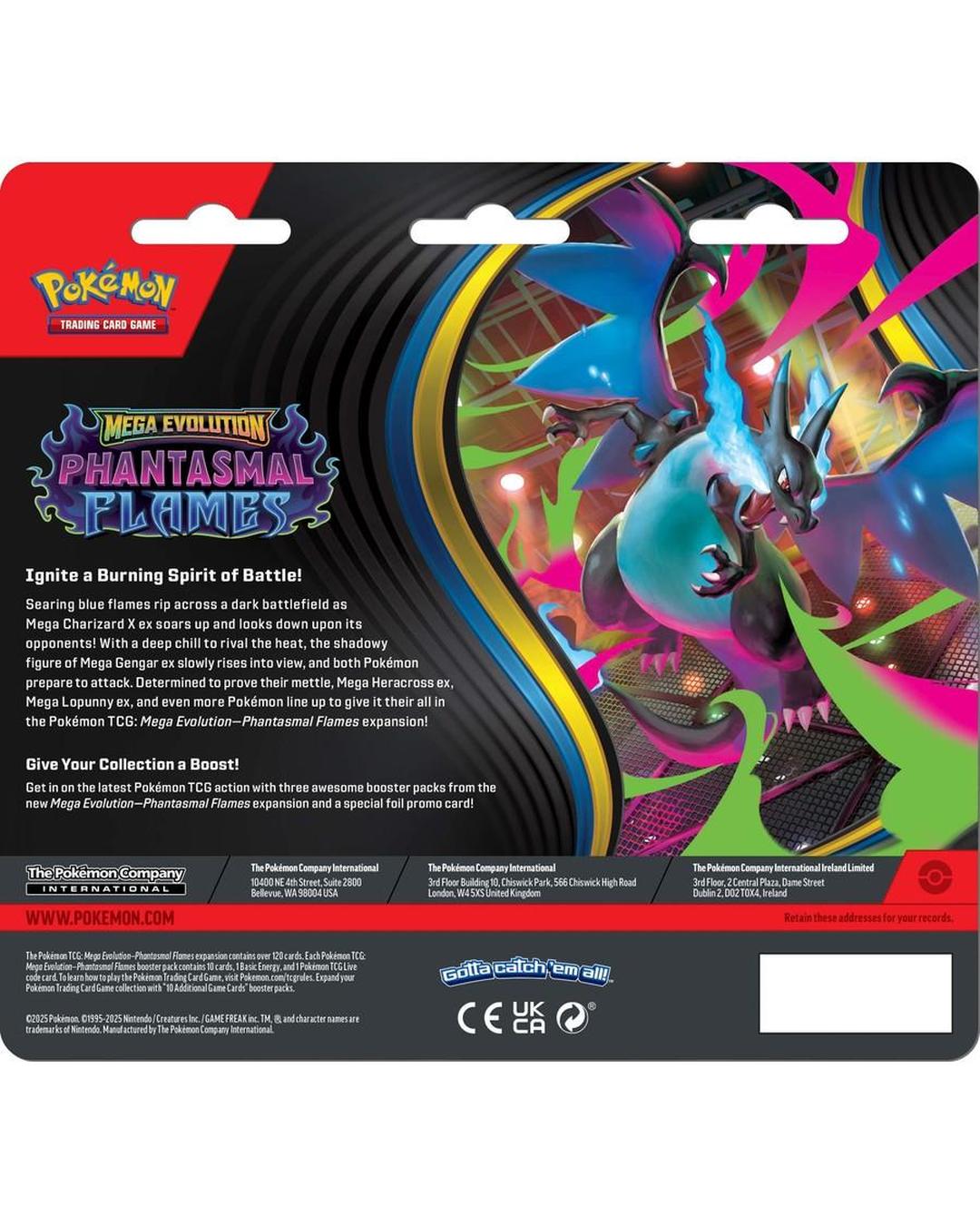Pokemon TCG - Mega Evolution  Phantasmal Flames 3 Pack Blister