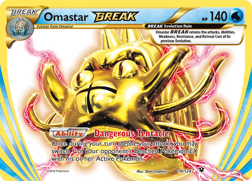 PSA 9 - 2016 Pokemon XY - Fates Collide #19 Omastar BREAK