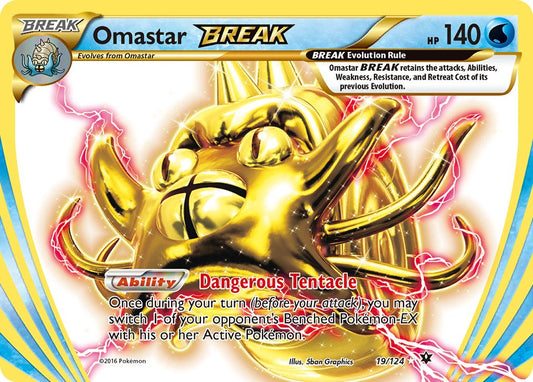 PSA 9 - 2016 Pokemon XY - Fates Collide #19 Omastar BREAK
